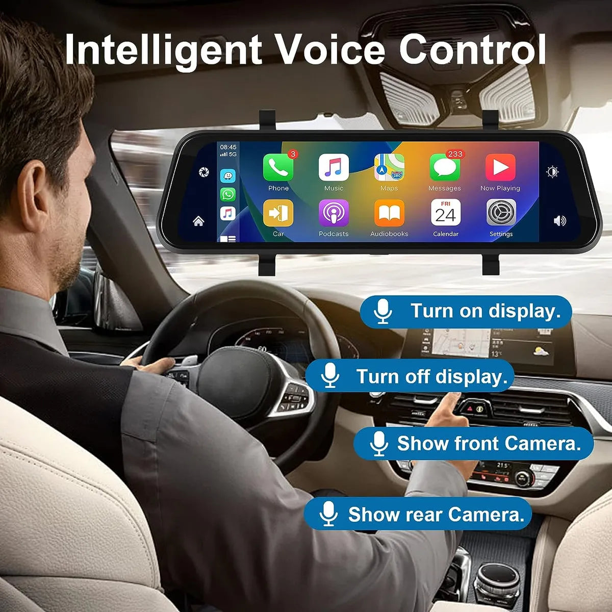 Retrovisor CarPlay Android Auto Colombia | Pantalla Táctil para Carro